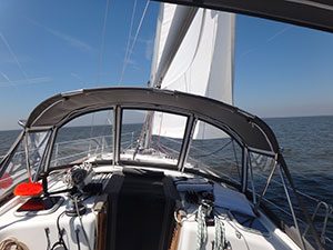 sailboat cockpit view